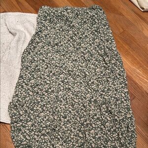 American Eagle Outfitters Floral Maxi Skirt in Green and White